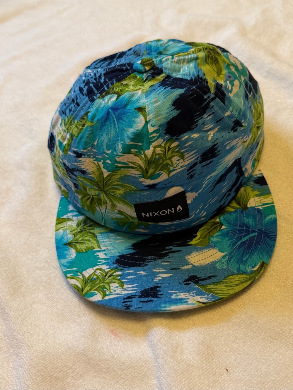Nixon Blue & Green Tropical Floral hat Cap SnapBack